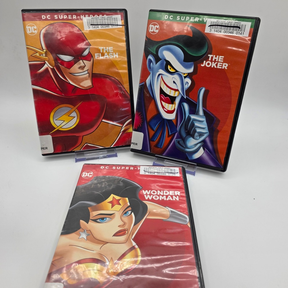 DC Super Heroes Villains DVD Lot‎ Flash Wonder Woman The Joker Animated Series